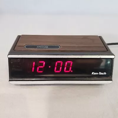 Ken-Tech Vintage Digital Alarm Clock Wood Grain Model T-2096A Tested Working • $12.99