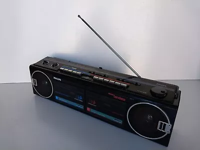 Vintage Philips Mini Boombox D8367 Twin Cassette Radio • $70