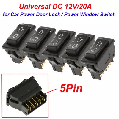 5Pcs Universal  5Pin 12V 20A Car Power Door Lock/Power Window Rocker Switches • $6.98