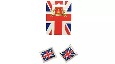 Clip On Women Union Jack British Flag Earrings Ladies Fancy Dress Accessory • £3.09