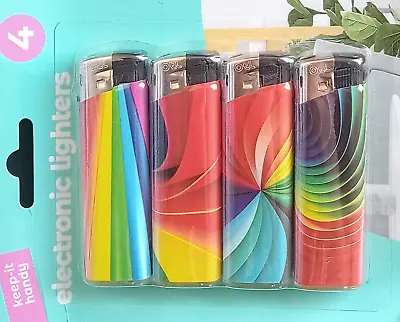 £3.99 • Buy Electronic Refillable Lighters Multi-pack Assorted Design Lighter Set