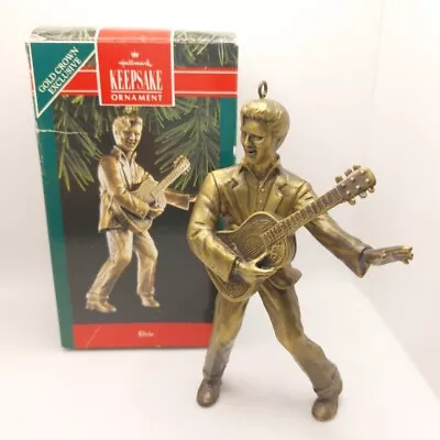 Hallmark 1992 Keepsake Ornament Elvis Presley Brass Plated Gold Crown Exclusive • $13.99