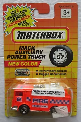 Matchbox Mack Auxiliary Power Truck #57 New Color 1:64 Scale Diecast 1991 • $1.50