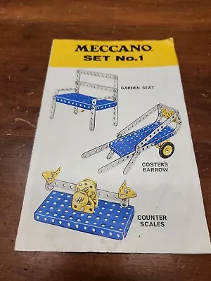  Vintage  Meccano Instructions For Set 1 • $25