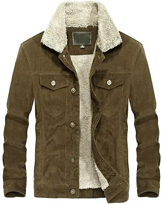 $144.88 • Buy CHARTOU Men's Vintage Button-Front Slim Fit Corduroy Denim Jacket