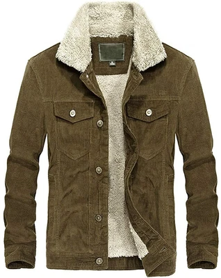 $144.88 • Buy CHARTOU Men's Vintage Button-Front Slim Fit Corduroy Denim Jacket