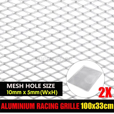 $39.30 • Buy 2Pcs 40 X13  Silver Car Front Grilles Mesh Net Sheet Aluminum Rhombic Auto Grill
