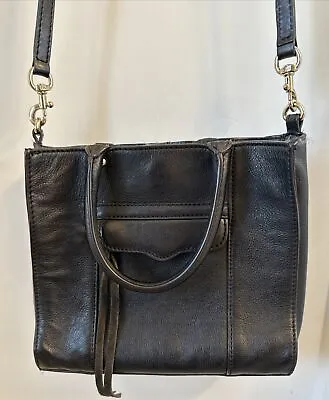 Rebecca Minkoff Mab Mini Handbag Crossbody Black Genuine Leather • $22.95