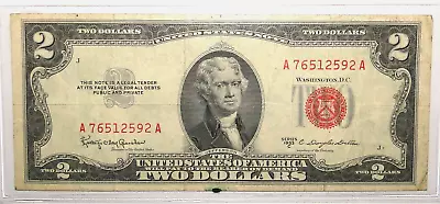 1953C U.S. Two Dollar Note Red Seal. ( A23 ) • $12