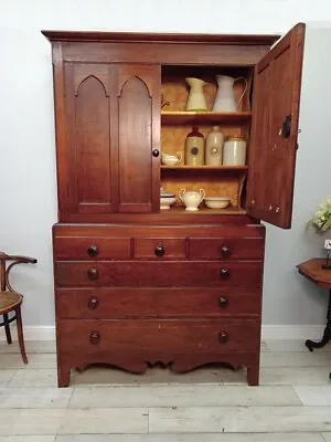 Victorian Linen Press Antique Oak  Larder Cupboard Delivery Available • £1250