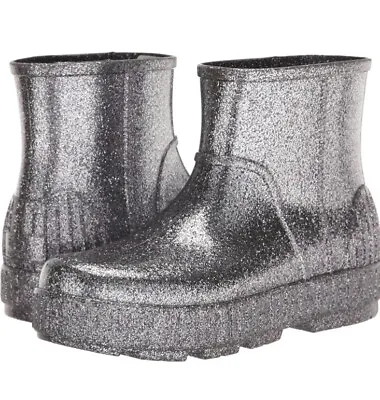 New UGG Women's DRIZLITA GLITTER Waterproof Rain Boots Size 7 GLITTER GREY • $59.99