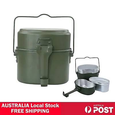 Outdoor Portable Cooking Camping Hiking Cookware Set Army Mess Kit Military Cook • $25.82