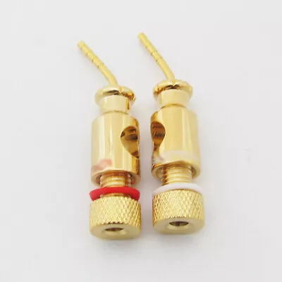 50pcs Hi-Fi Angle 2mm Pin Tip To 4mm Banana Jack Converter Speaker Adapter • $128.88