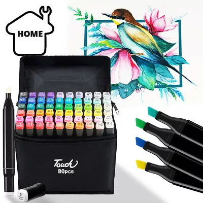 24/81 Colour Brush Pens Set Dual Tips Soft Fine Art Markers Drawing Watercolour • £11.89