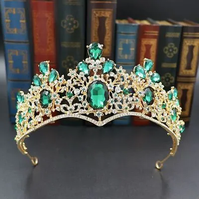 Baroque Vintage Green Crystal Tiaras And Crowns For Wedding Party Prom Pageant  • $15.99