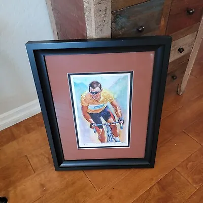 LANCE ARMSTRONG By KELLY AKINS  PRINT FRAMEDSIGNNUMBERED- 178/300- 23X18 • £118.77
