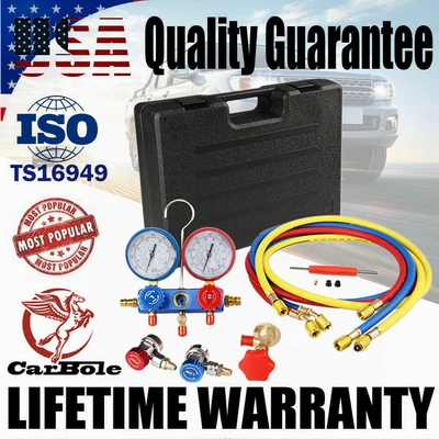 $59.99 • Buy HVAC A/C Manifold Gauge Set Air Conditioner Kit Pressure Guage Refrigeration US