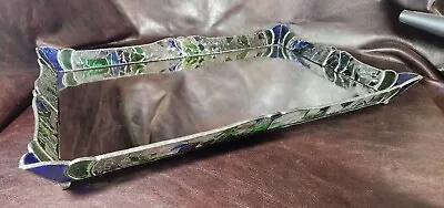 Vintage Footed Vanity Mirror Tray W/Stained Glass Edges EUC • $74.77