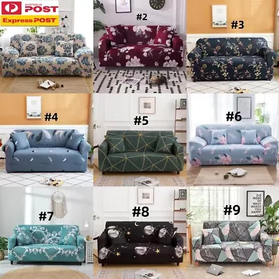 Sofa Covers High Stretch Lounge Slipcover Floral Leaf Pattern 1 2 3 4 Seaters Co • $15.25