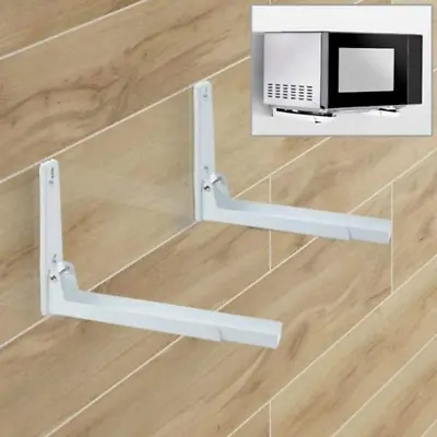 MEETOZ Foldable Stretch Shelf Rack Wall Mount Kitchen Microwave Oven Stand Brack • £21.63