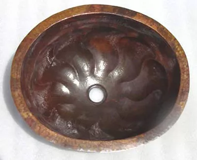 Mexican Copper Bathroom Sink Hand Hammered Oval Drop In  08 • $135.99