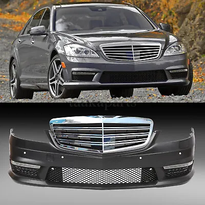 Fit 2007-13 Benz S-Class W221 Front Bumper W/Grille W/ PDC W/DRLs AMG Style • $569.99