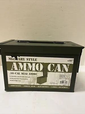 Metal 0.50 Caliber Ammo Can Military Style M2A1 50cal Metal Ammo Can Box 63750 • $30.59