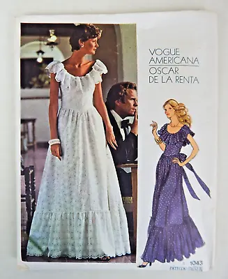 Vogue Americana Oscar De La Renta Evening Dress Pattern 1043 - Misses Size 8 • $11.95