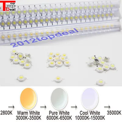 $1 • Buy 10 50 100pc 1W 3W High Power Led Cold White 10000k 20000k 30000k LED Beads Diode