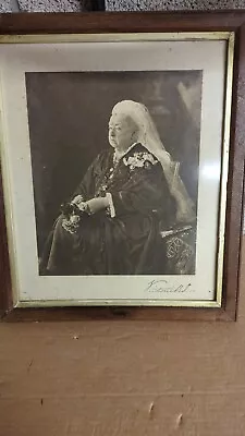 HER MAJESTY QUEEN VICTORIA 1899 Antique Framed Print Hughes & Mullins Ryde • $37.32