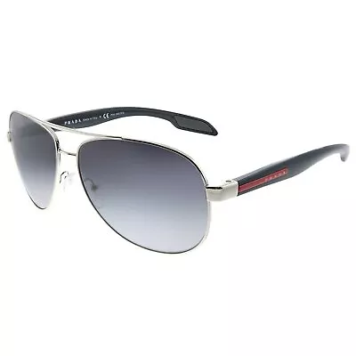 Prada Linea Rossa Lifestyle PS 53PS 1BC5W1 Steel Metal Aviator Sunglasses • $144.99