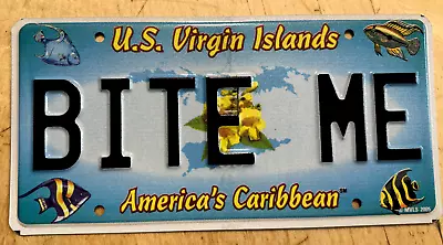 U.s. Virgin Islands Graphic Vanity License Plate   Bite Me   Snake Alligator • $34.99