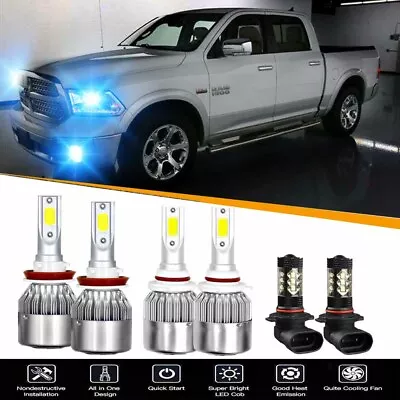 6X 8000K LED Headlight Hi-Lo Fog Light Bulbs For Dodge RAM 1500 2500 3500 13-15 • $36.54