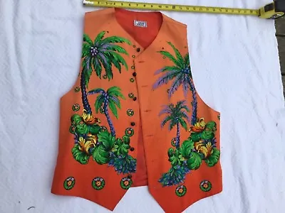 Vintage GIANNI VERSACE Vest Florida USA Print From 1993 Size XL • $1699