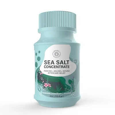 Base Labs Sea Salt Wash For Piercing Aftercare | 4oz | Cleanses & Soothes • $8.25