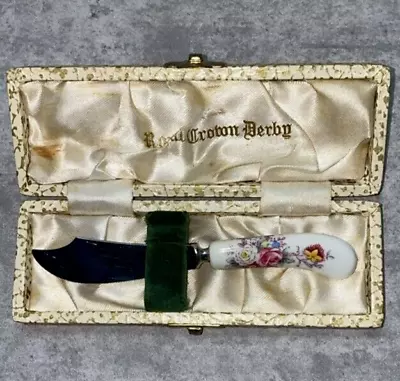 Vintage Royal Crown Derby Small Butter Knife In Original Display Case • $17.31