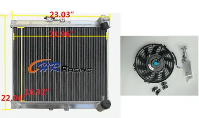 3Row Aluminum Radiator+ Fan For 1986 1987 1988 Mazda RX7 FC3S S4 86 87 Manual MT • $180