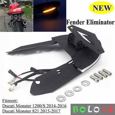Tail Tidy Fender Eliminator W/ LED Turn Signals For Ducati Monster 821 1200 S • $142.99