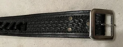 Vintage Western Leather Black Ammo Amunition Belt 34 -40  Waist • $44.95