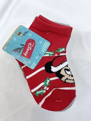 Disney Mickey Mouse Toddler Christmas Crew Socks 4-7 Donald Goofy Pluto 5 Pack • $14