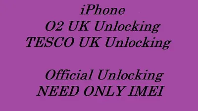 O2 & Tesco Unlocking Service UK Unlock Apple IPhone Xs Xs Max Xr X 8 8 Plus 7 6 • £1.22