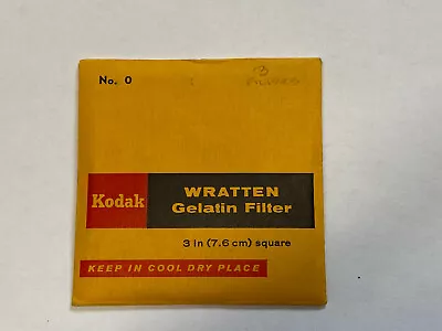 $12.60 • Buy KODAK WRATTEN GELATIN FILTER NO. 0 3  /7.6cm Square Opened 3 Filters