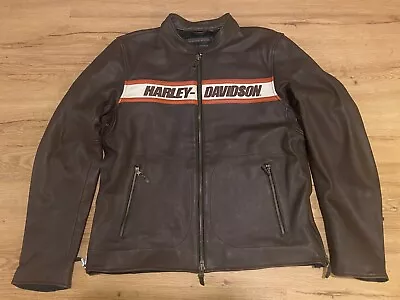 Harley Davidson Motorcycle Men Victory Lane II Leather Jacket 98001-23VM Large • $384.09