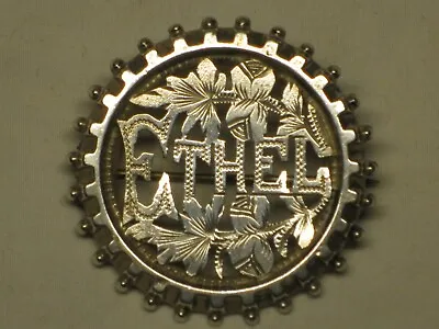 Antique Victorian Silver Name Brooch Ethel • £20