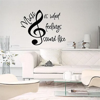 MUSIC IS WHAT FEELINGS SOUND LIKE Wall Art Decal Quote Words Lettering Decor  • $13.62