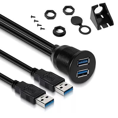 USB 3.0 Male To Female AUX Flush Panel Mount Extension Cable For Car Truck Boat • $13.98