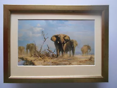 David Shepherd Print 'The Welcome Storm' Elephants FRAMED • £23