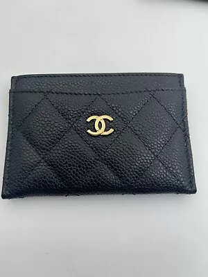 Chanel Card Black Caviar Wallet • $795