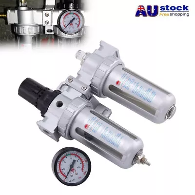 New 1/2'' Air Line Filter Separator Water Oil Trap Regulator Compressor Gauge • $43.99