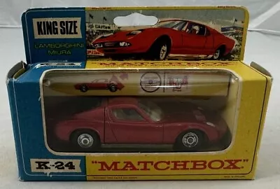 King Size 1969 Lesney Matchbox Diecast Model Toy With Box Lamborghini Miura Car • $49.95